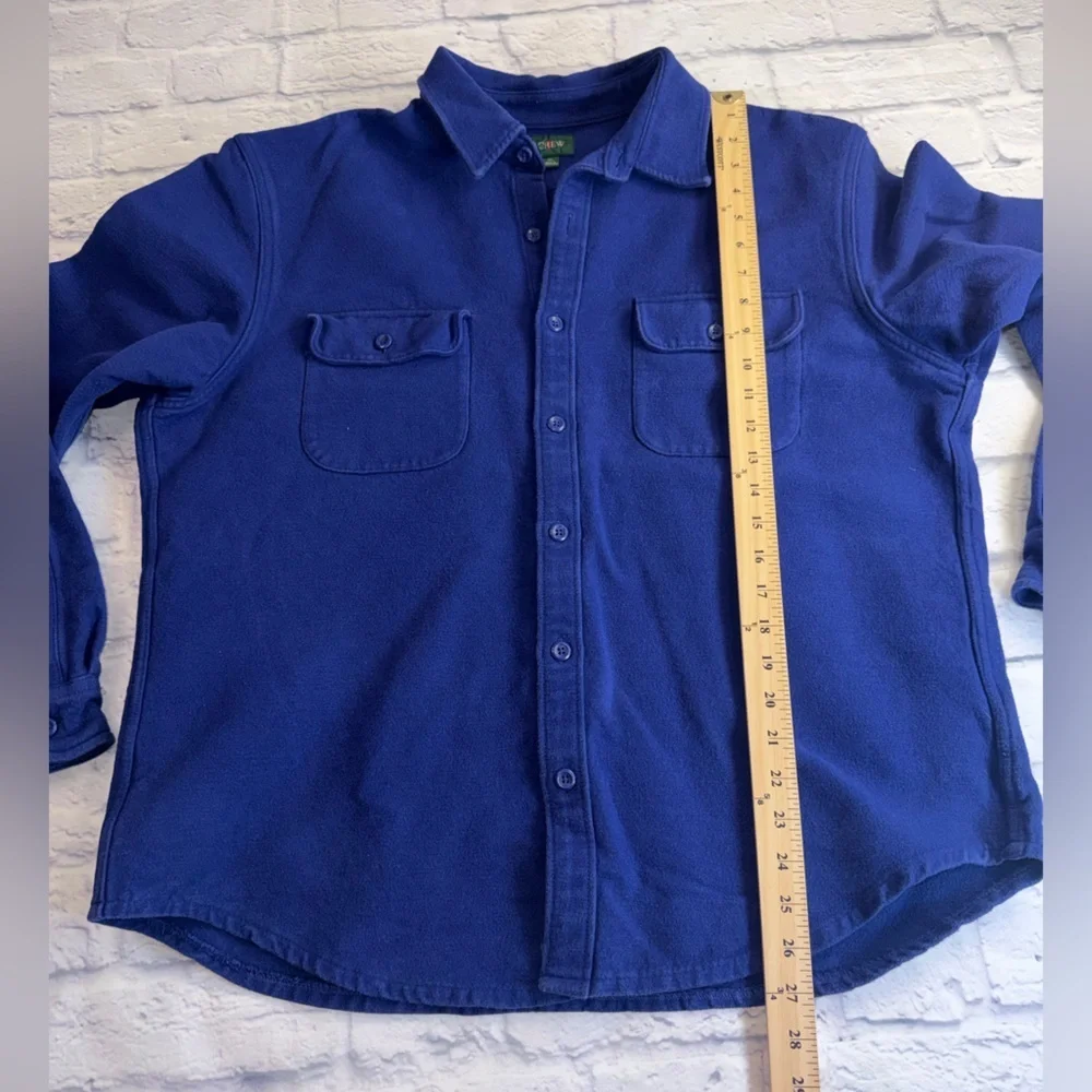 J. Crew Men's Deep Blue Casual Heavy Flannel Button Down Shirt. Size XL